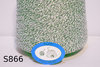 93%cotone, 7%viscosa Nm 6 Bianco-verde S866 100 grammi